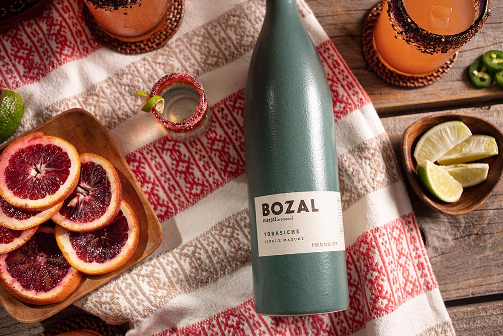 bozal-1 citrus and bottle on blanket